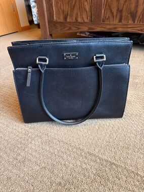 kate spade Navy Pebbled Leather Tote